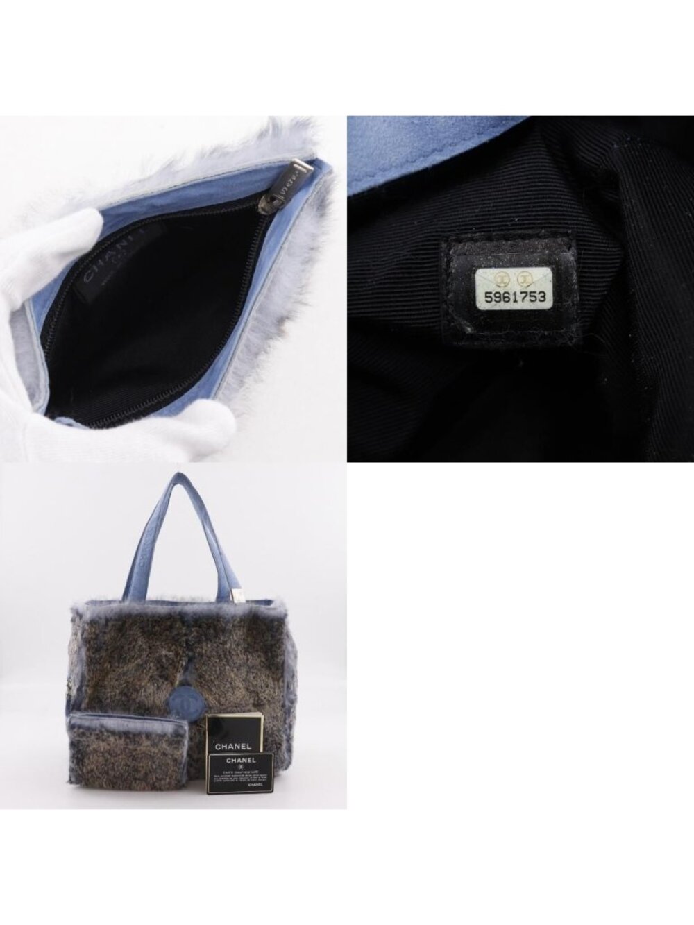 Chanel CC Logo Lapin Rabbit Light Blue Tote - Picture 10 of 10